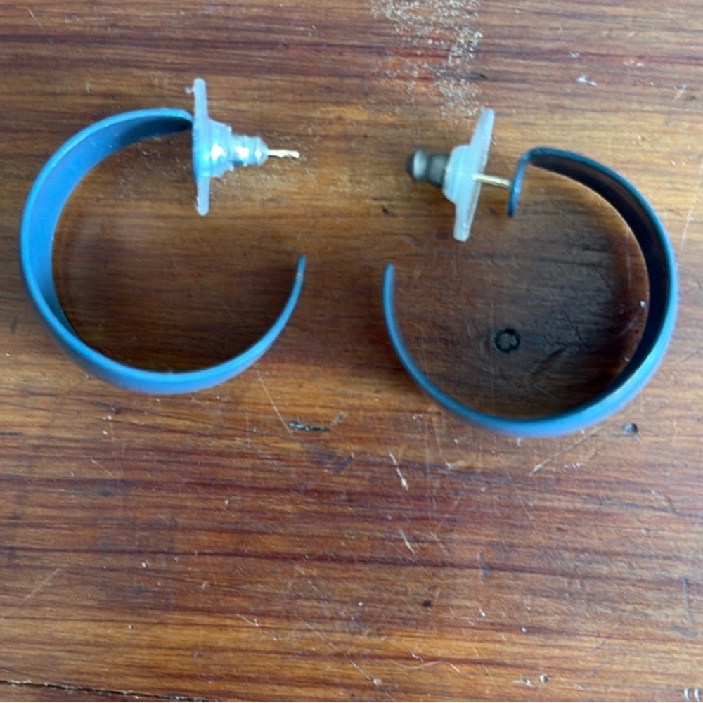 Vintage Blue Hoop Earrings